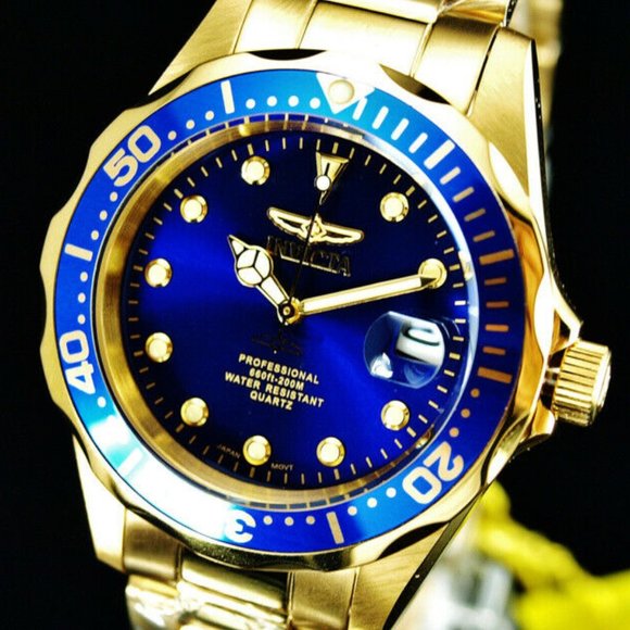 Classic 38mm Pro Diver 18k Gold Plated Watch - Picture 1 of 5